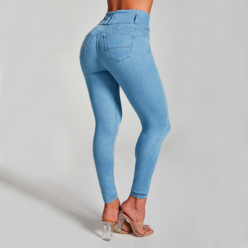 Calça Skinny de Cintura Alta