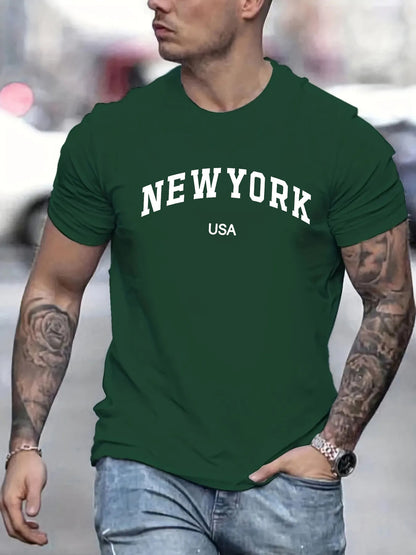 T-Shirt com Estampagem New York