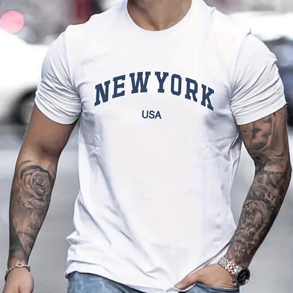 T-Shirt com Estampagem New York