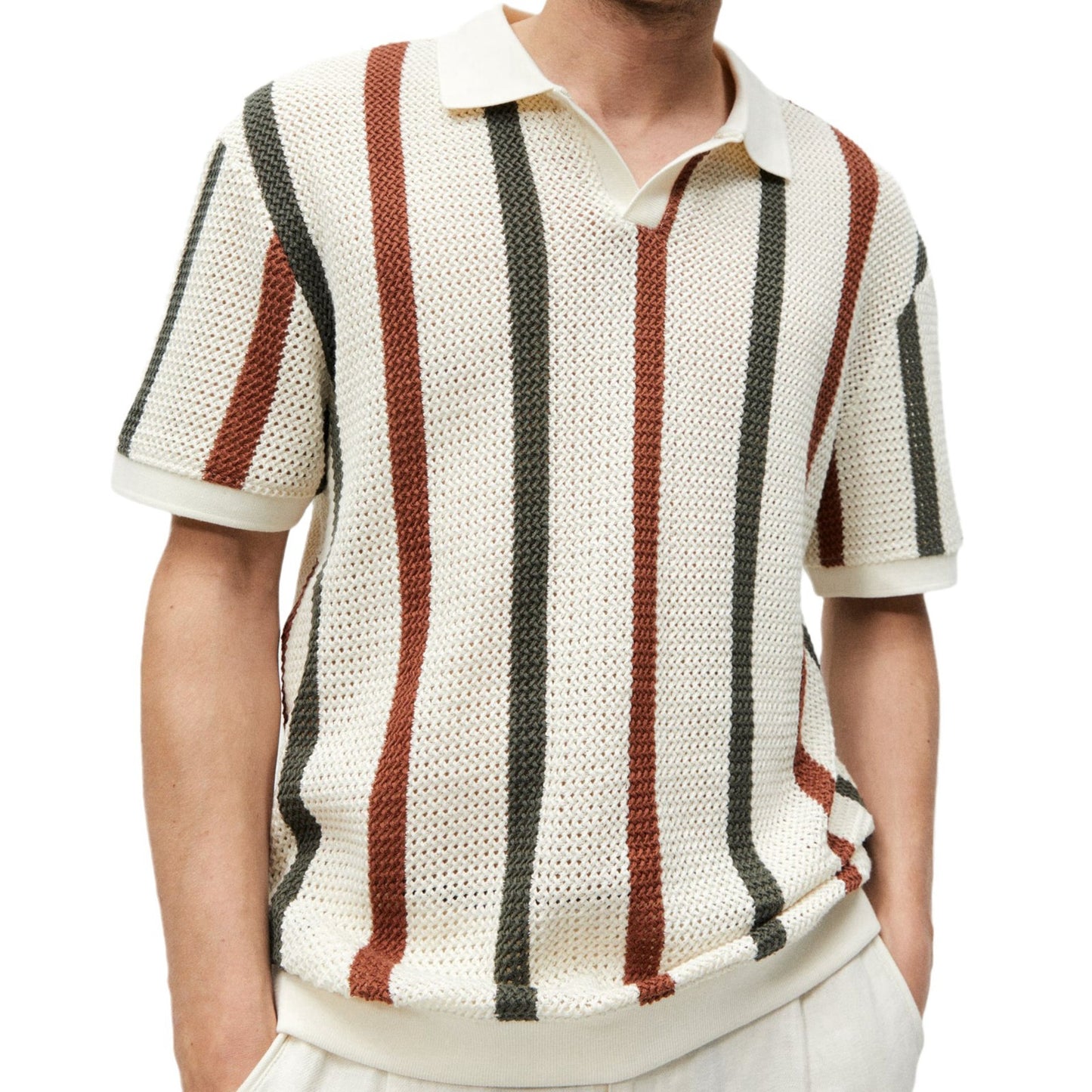 Camisa de Gola com Padrão