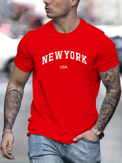 T-Shirt com Estampagem New York