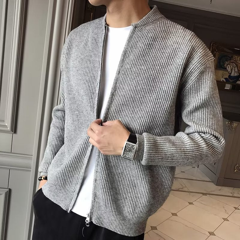 Casaco Estilo Cardigan de Fecho